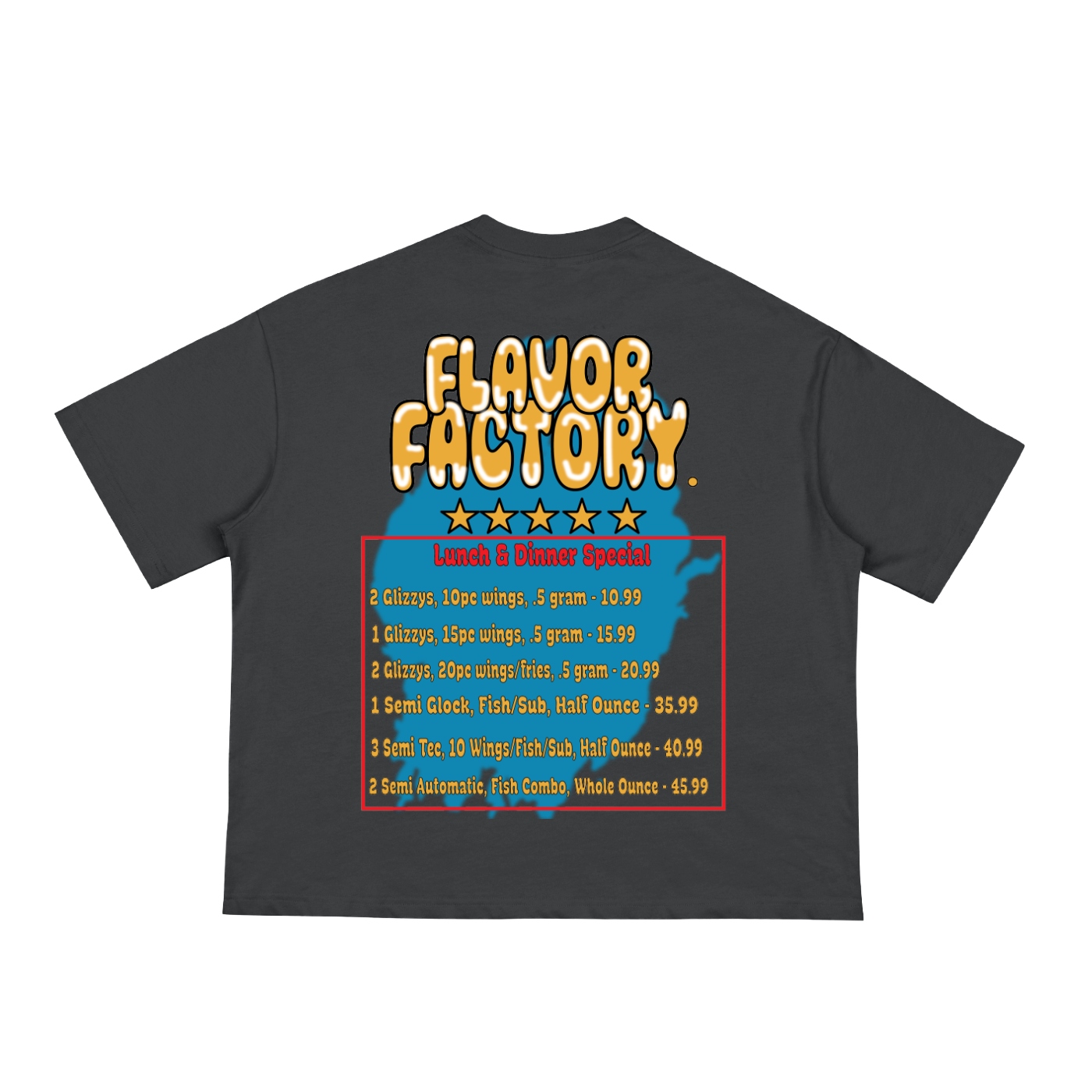 Flavor Factory Lunch & Dinner Special Black T-Shirt