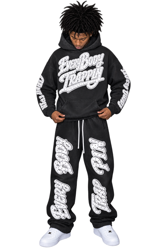 Every Body Trappin Faded Black Hoodie and Sweatpants