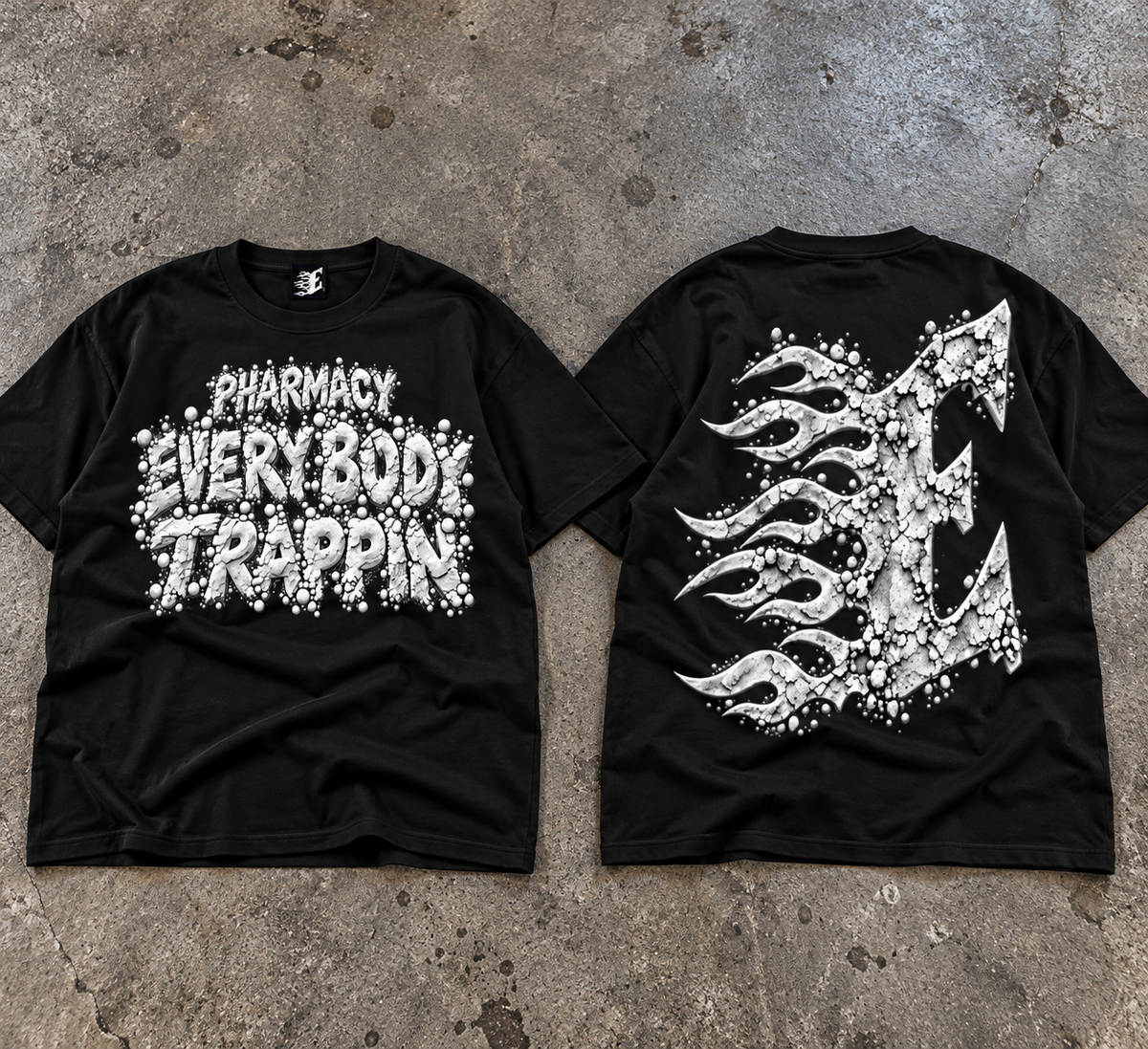 Pharmacy Every Body Trappin White Powder Black T-Shirt