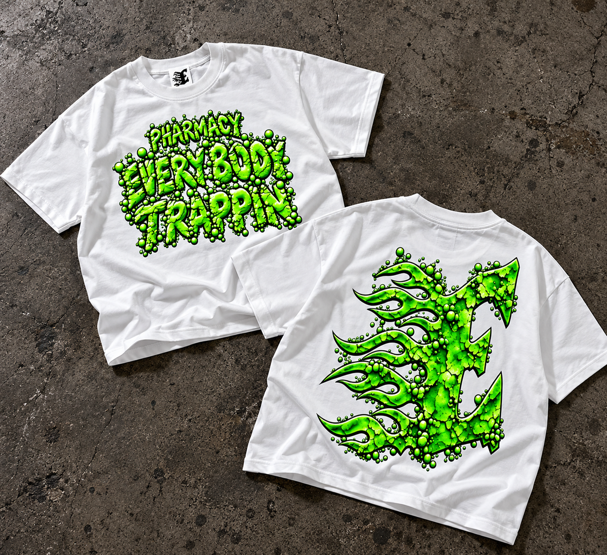 Pharmacy Every Body Trappin Green Powder White T-Shirt