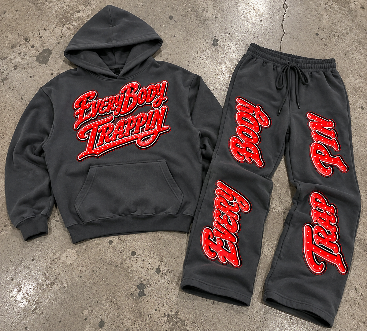 Every Body Trappin Gray Hoodie and Sweatpants