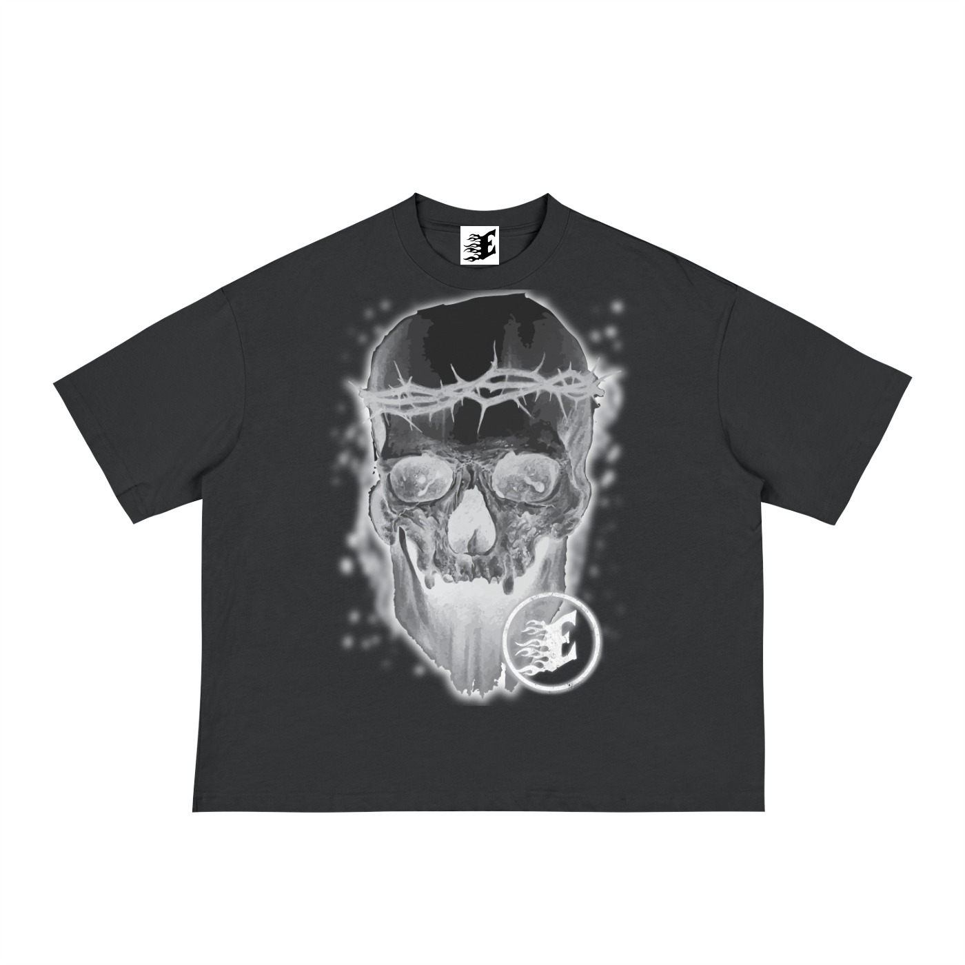 skull and thorns boxy tee