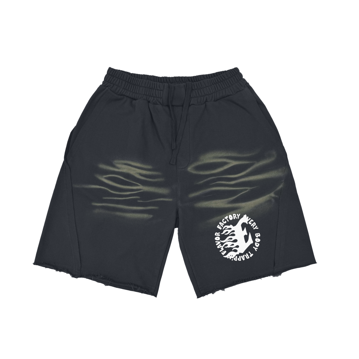 Vintage Washed Tiger Stripes Short Pants