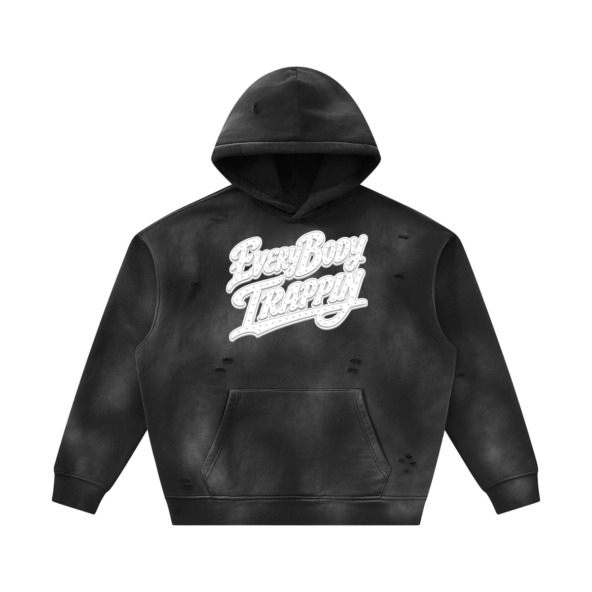 Every Body Trappin Distressed Faded Black Hoodie