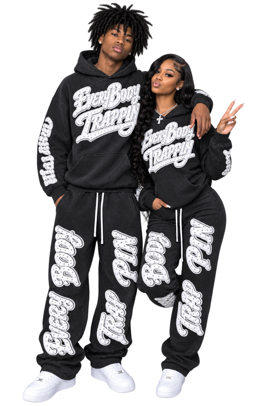 Every Body Trappin Faded Black Hoodie and Sweatpants