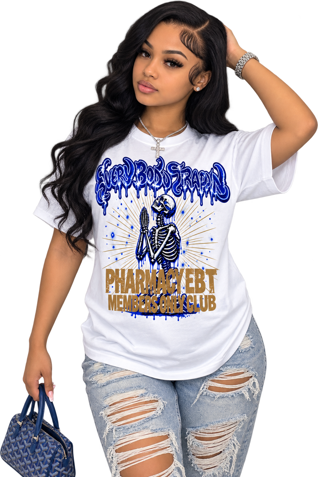 Every Body Trappin Members Only White T - Shirt