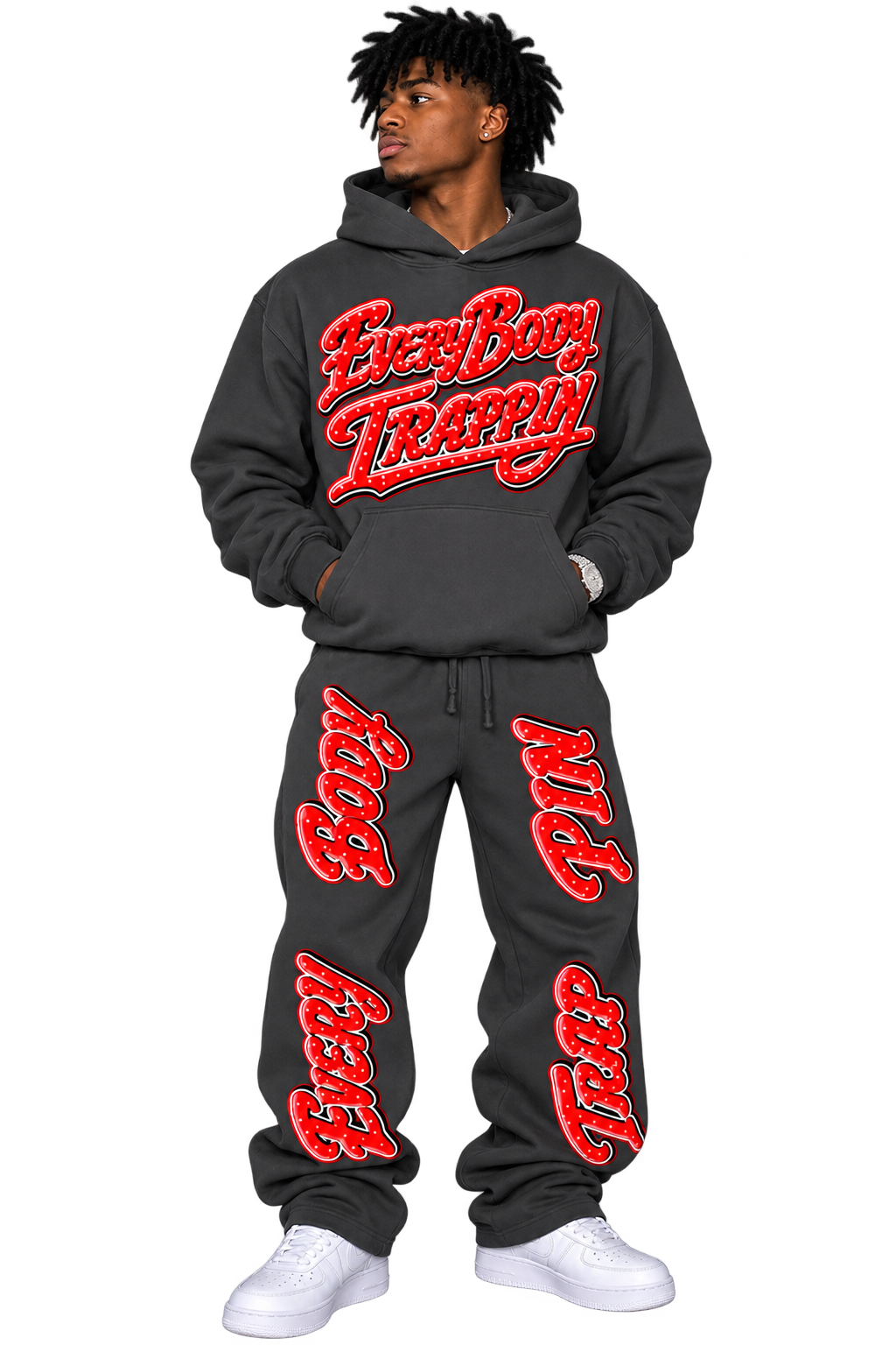 Every Body Trappin Gray Hoodie and Sweatpants