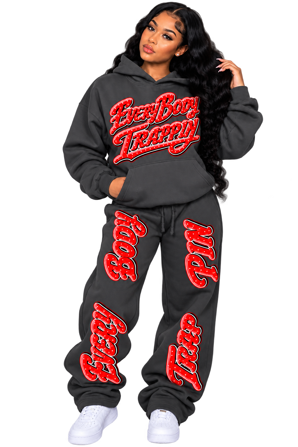 Every Body Trappin Gray Hoodie and Sweatpants