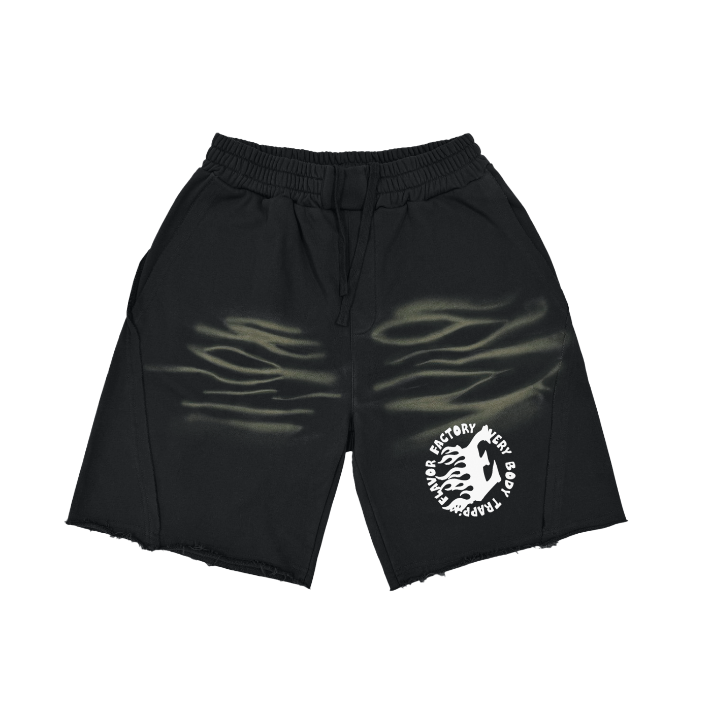 Vintage Washed Tiger Stripes Short Pants